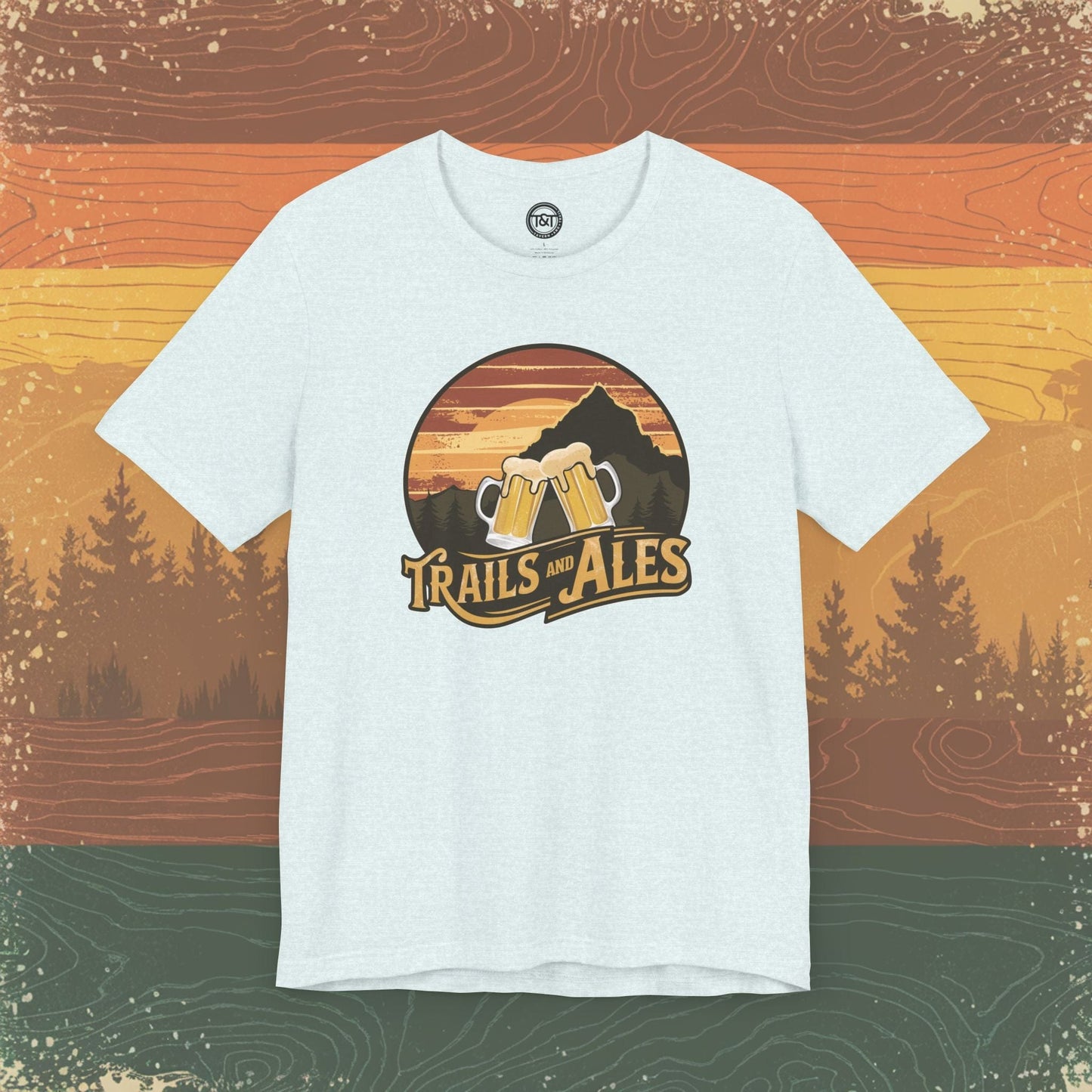 Tavern and Trail T-Shirt Trails and Ales T-Shirt Heather Ice Blue / S