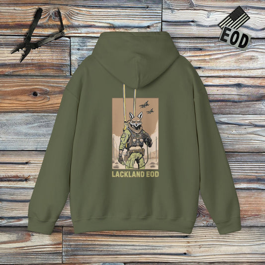 Tavern and Trail Hoodie Custom: Lackland EOD “Coyote Ugly” Hoodie Military Green / S