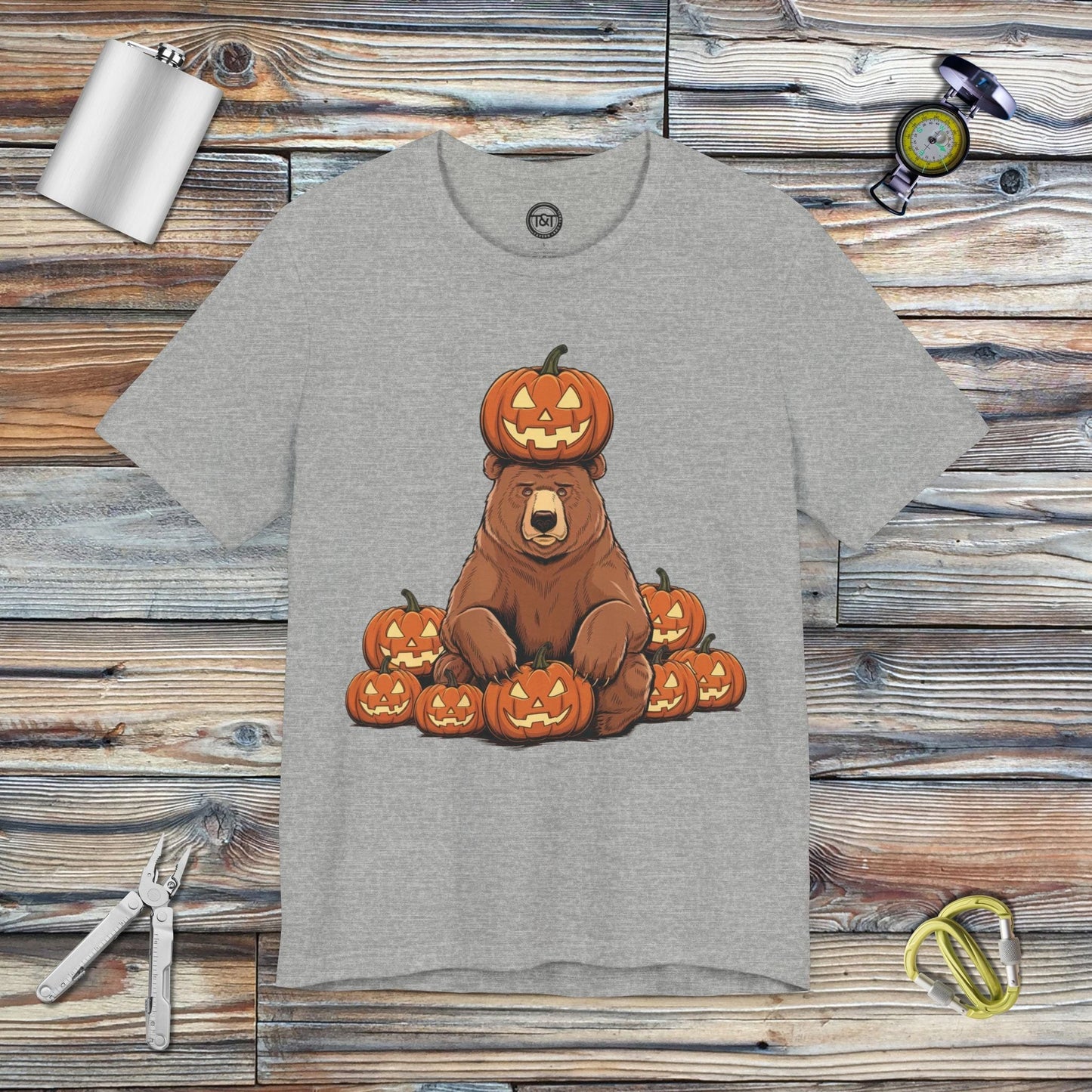 Tavern and Trail T-Shirt Bear-o-lantern T-Shirt Athletic Heather / S