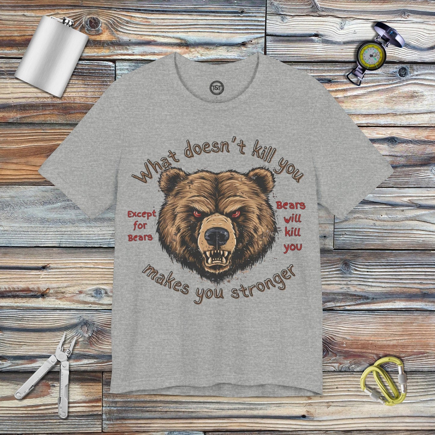 Tavern and Trail T-Shirt Bears Will Kill You T-Shirt Athletic Heather / S