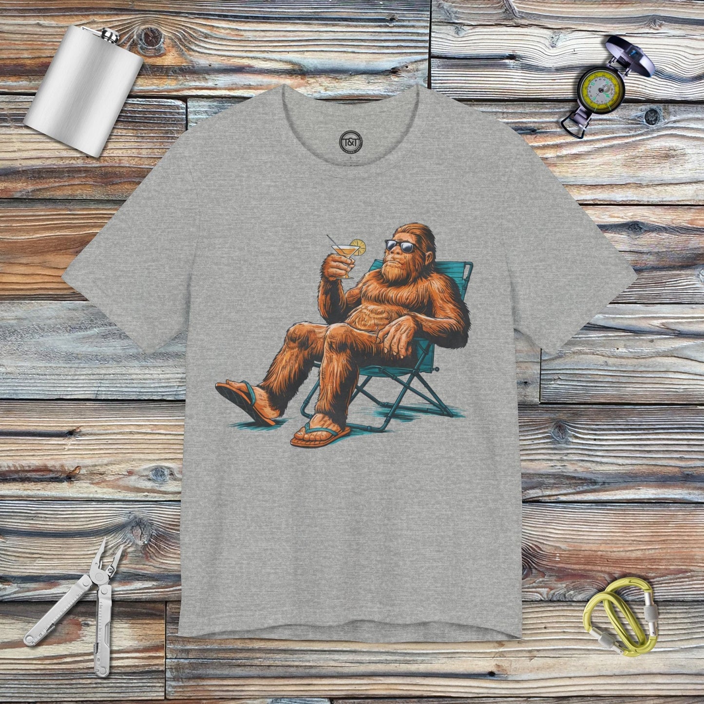 Tavern and Trail T-Shirt Chillin' with Sasquatch T-Shirt Athletic Heather / S