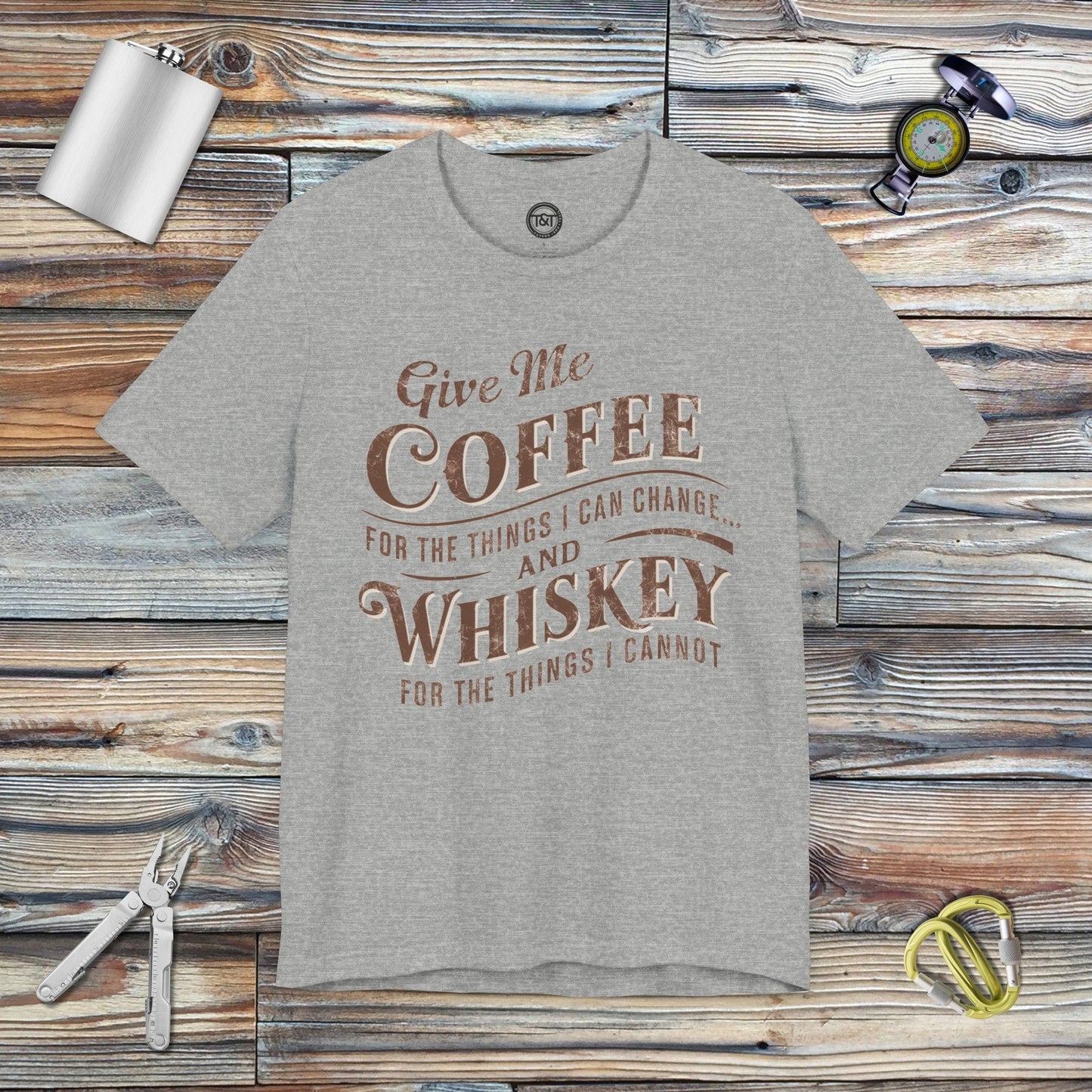 Tavern and Trail T-Shirt Coffee or Whiskey T-Shirt Athletic Heather / S