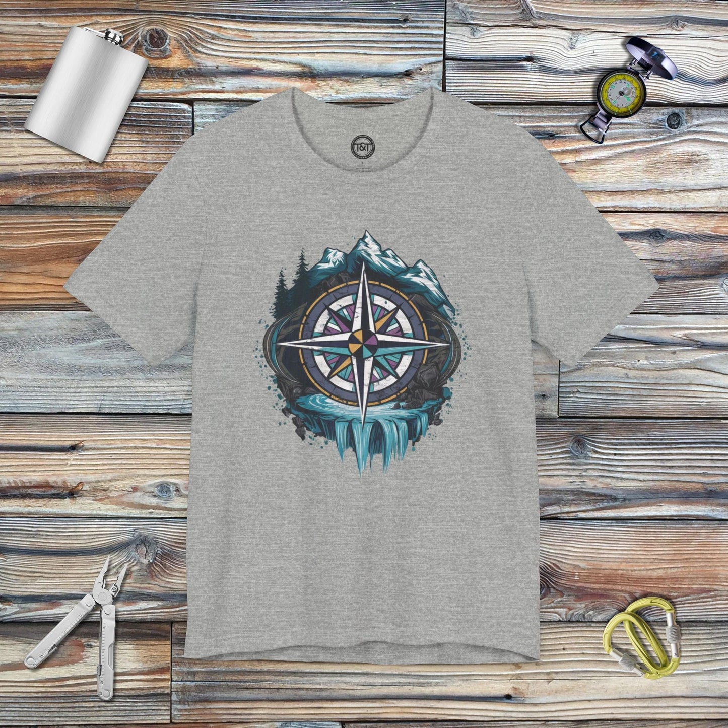 Tavern and Trail T-Shirt Compass Rose T-Shirt Athletic Heather / S