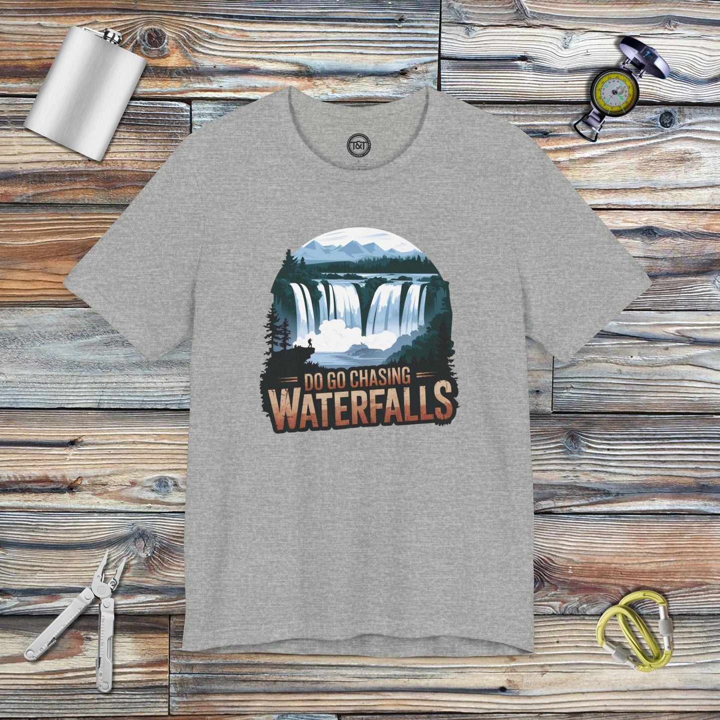 Tavern and Trail T-Shirt Do Go Chasing Waterfalls T-Shirt Athletic Heather / S