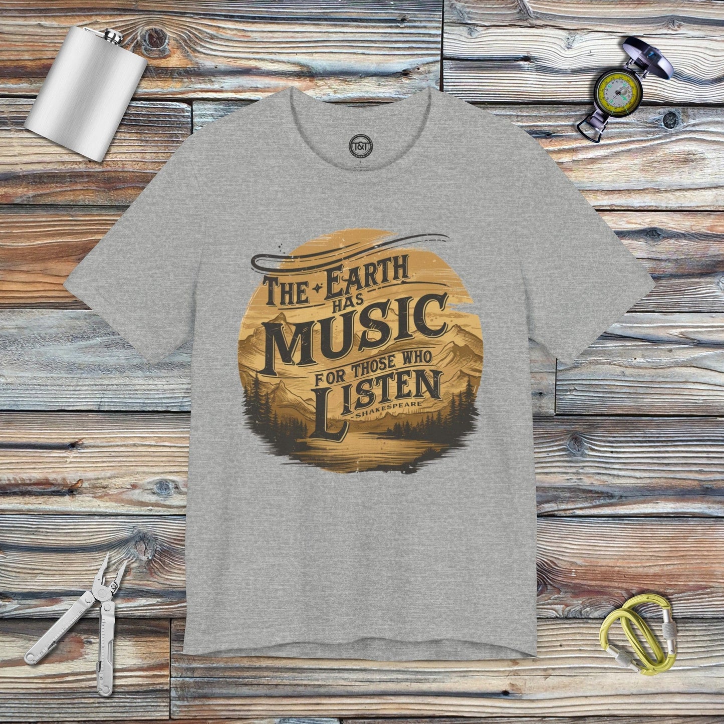 Tavern and Trail T-Shirt Earth's Music T-Shirt Athletic Heather / S