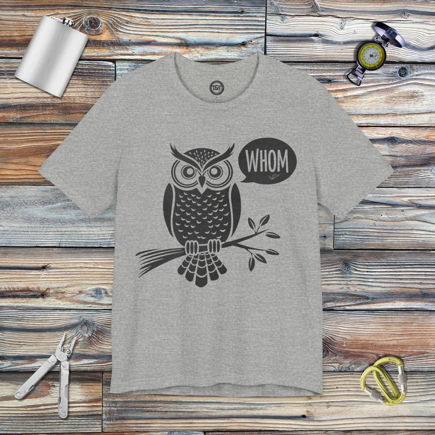 Tavern and Trail T-Shirt Grammar Owl T-Shirt Athletic Heather / S