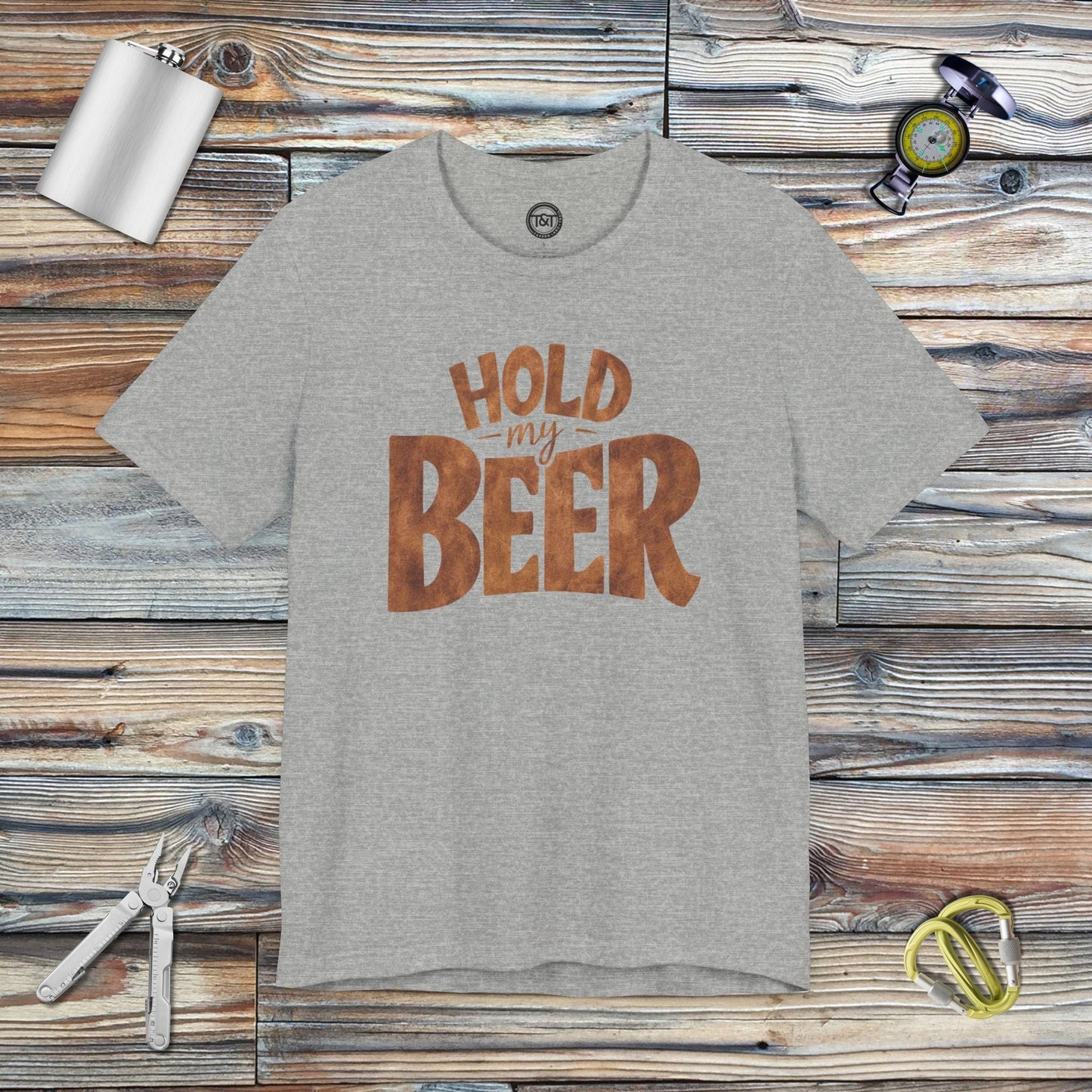 Tavern and Trail T-Shirt Hold My Beer T-Shirt Athletic Heather / S