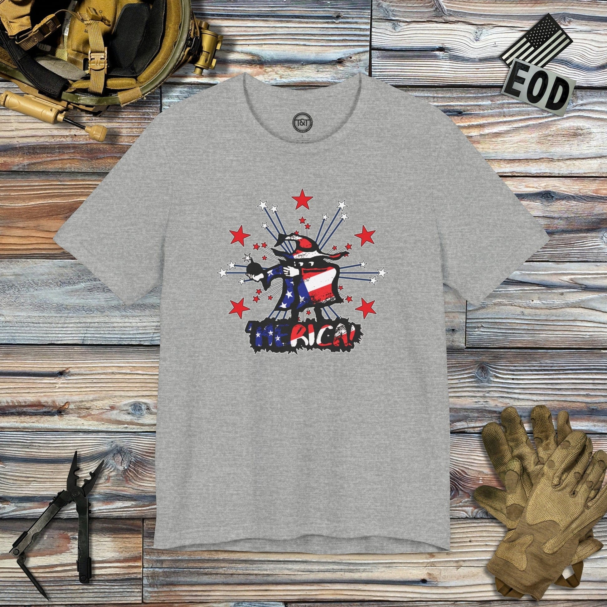 Tavern and Trail T-Shirt Mad Bomber - 'Merica Edition T-Shirt Athletic Heather / S