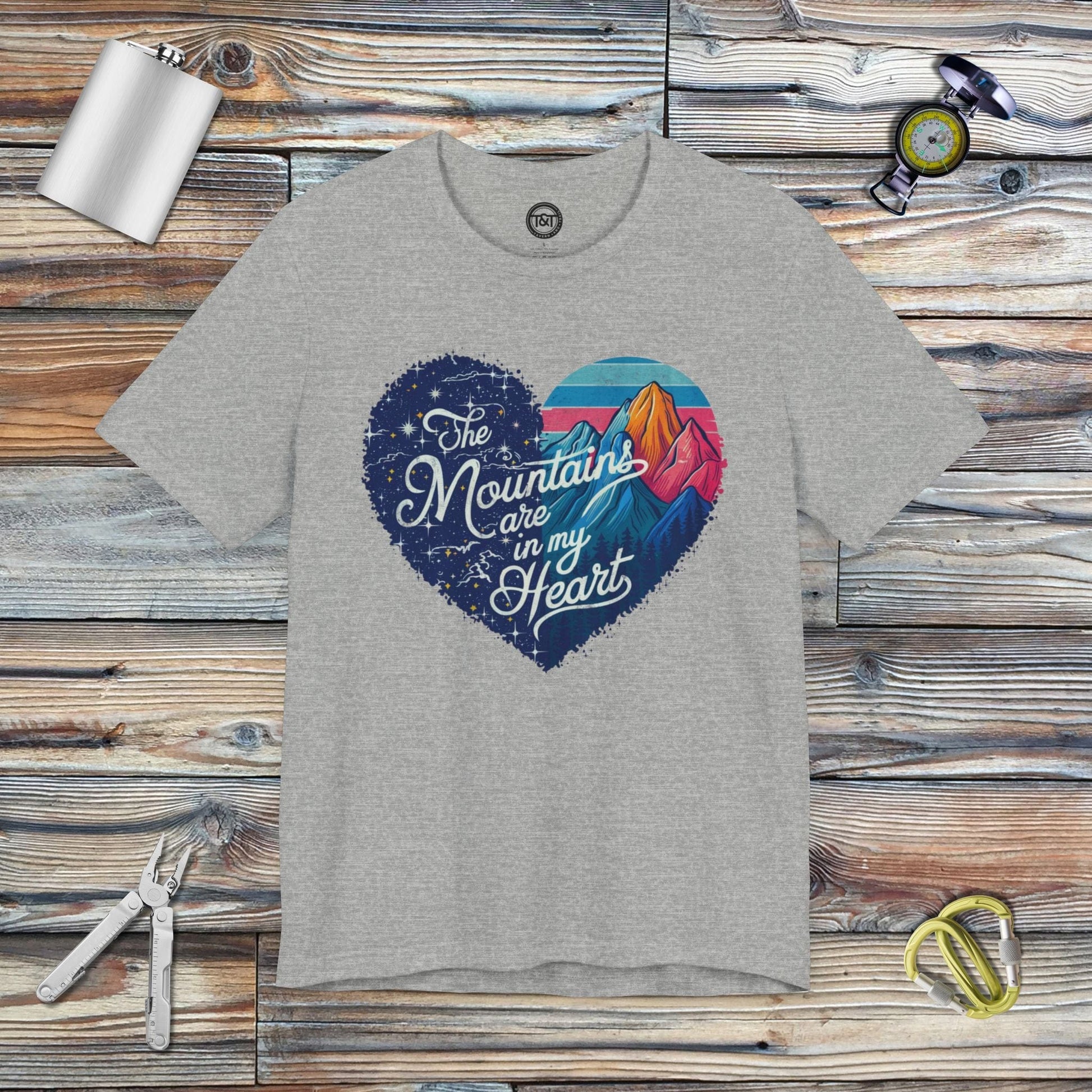 Tavern and Trail T-Shirt Mountain Heart T-Shirt Athletic Heather / S