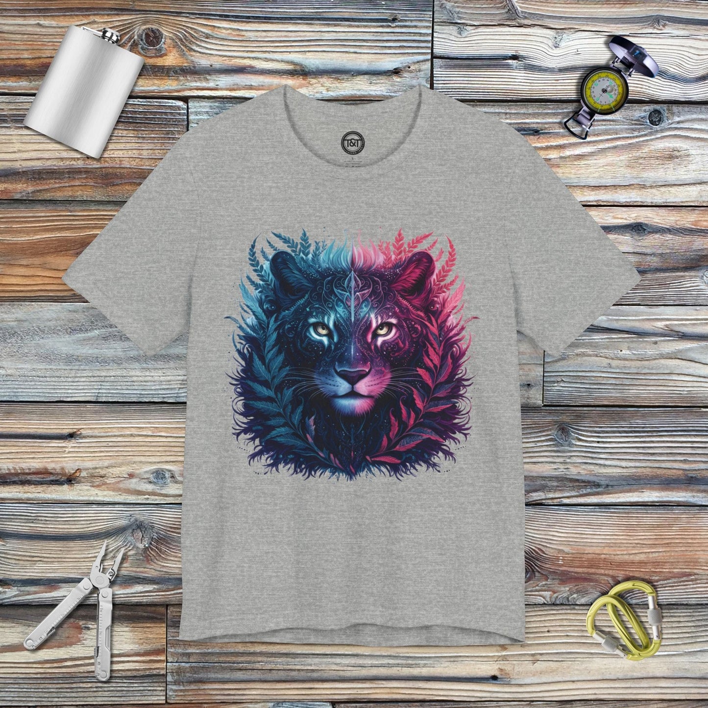 Tavern and Trail T-Shirt Mystic Mountain Lion T-Shirt Athletic Heather / S