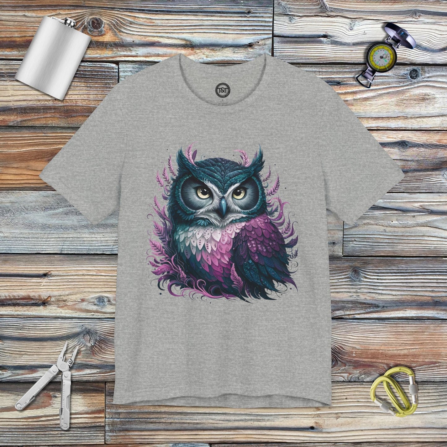 Tavern and Trail T-Shirt Mystic Owl T-Shirt Athletic Heather / S