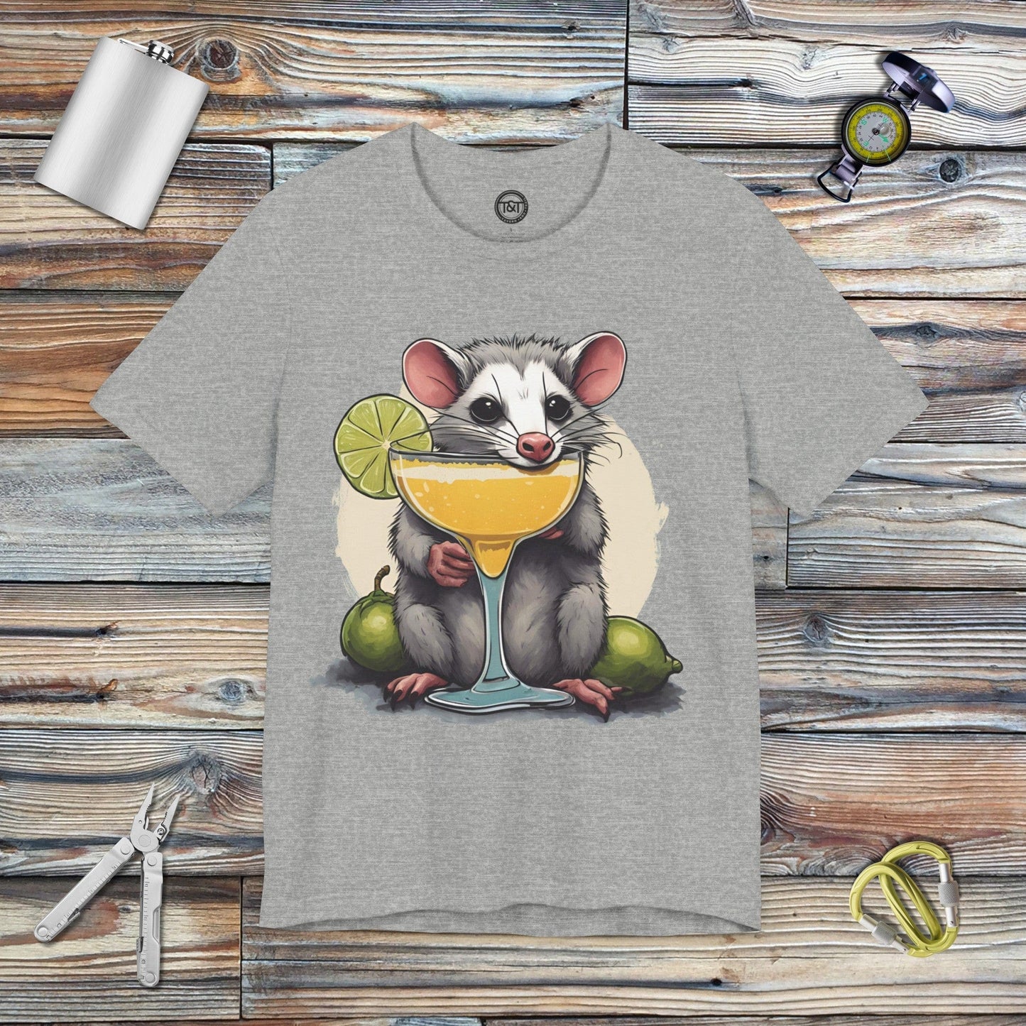 Tavern and Trail T-Shirt Opossum Marg T-Shirt Athletic Heather / S