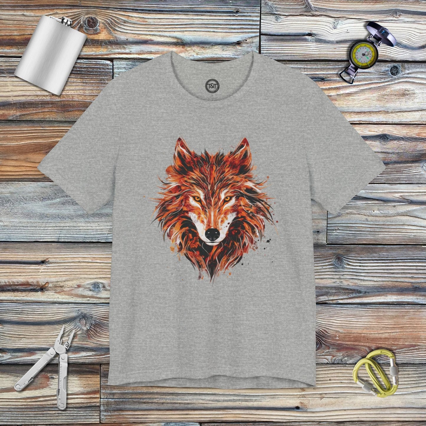 Tavern and Trail T-Shirt Red Wolf T-Shirt Athletic Heather / S