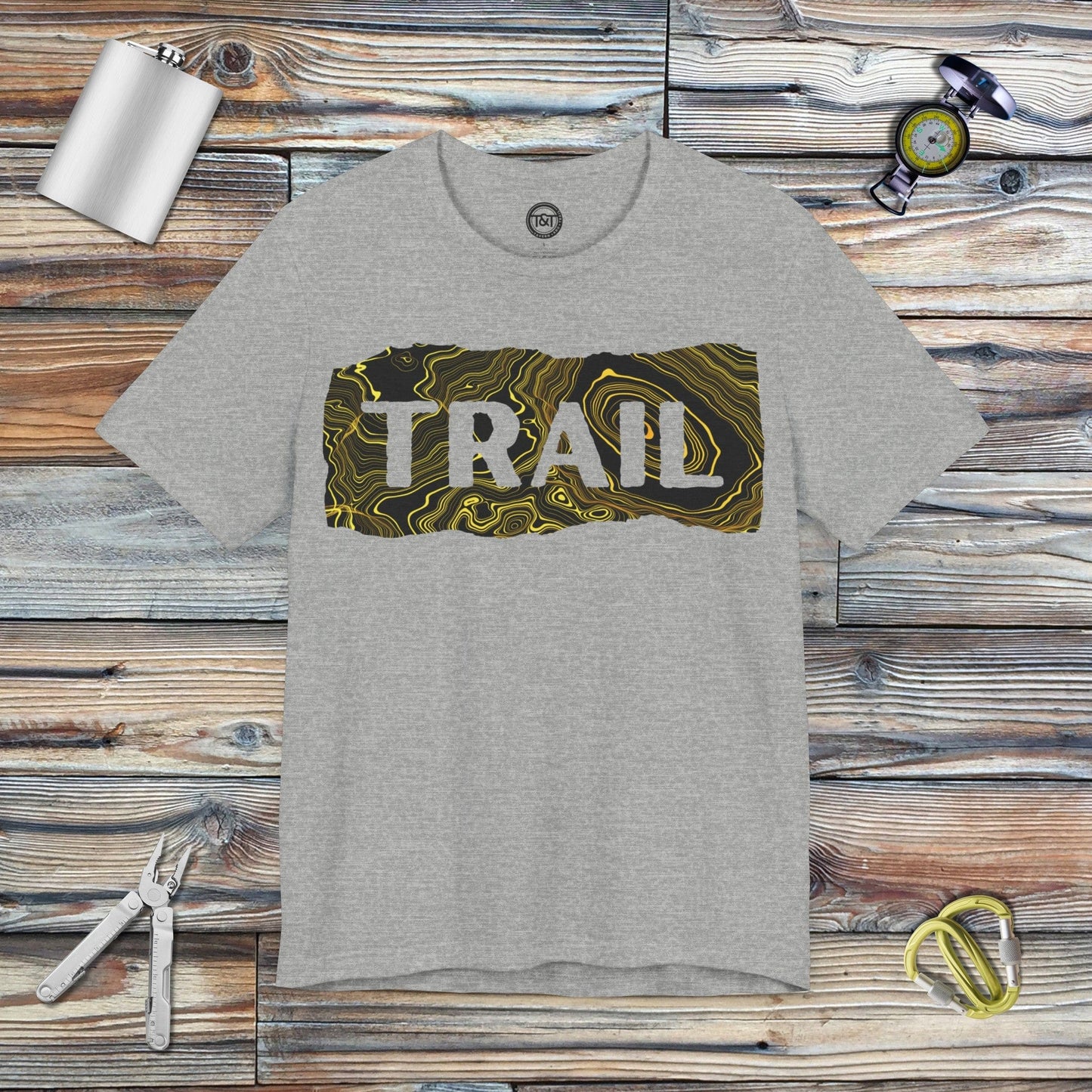 Tavern and Trail T-Shirt Trail - (Topographic Gen 2) T-Shirt Athletic Heather / S