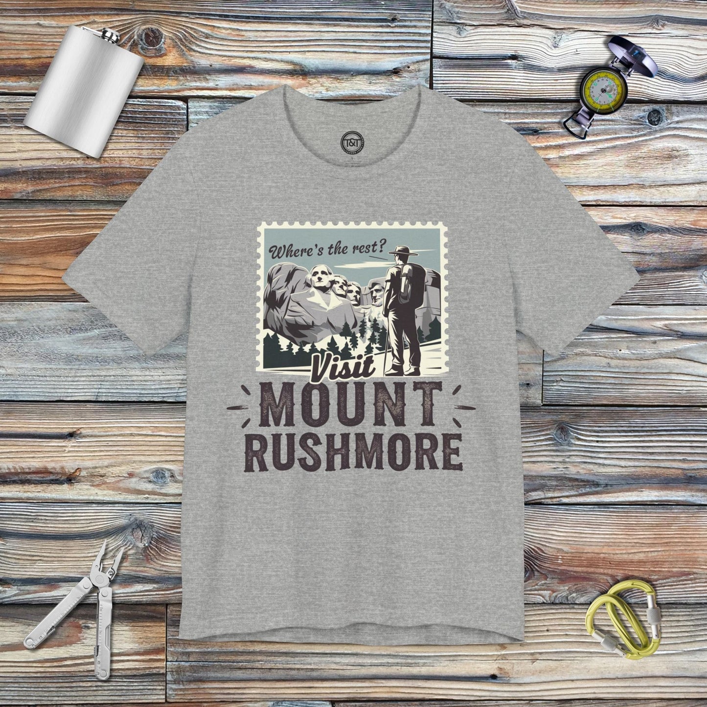 Tavern and Trail T-Shirt Visit Mount Rushmore T-Shirt Athletic Heather / S