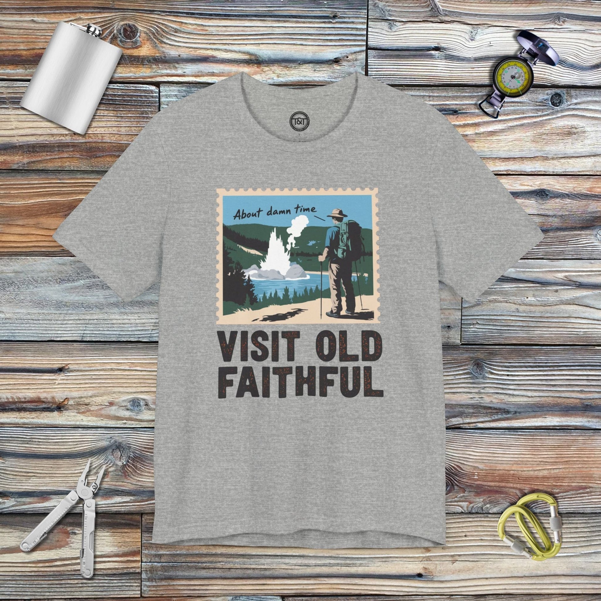 Tavern and Trail T-Shirt Visit Old Faithful T-Shirt Athletic Heather / S