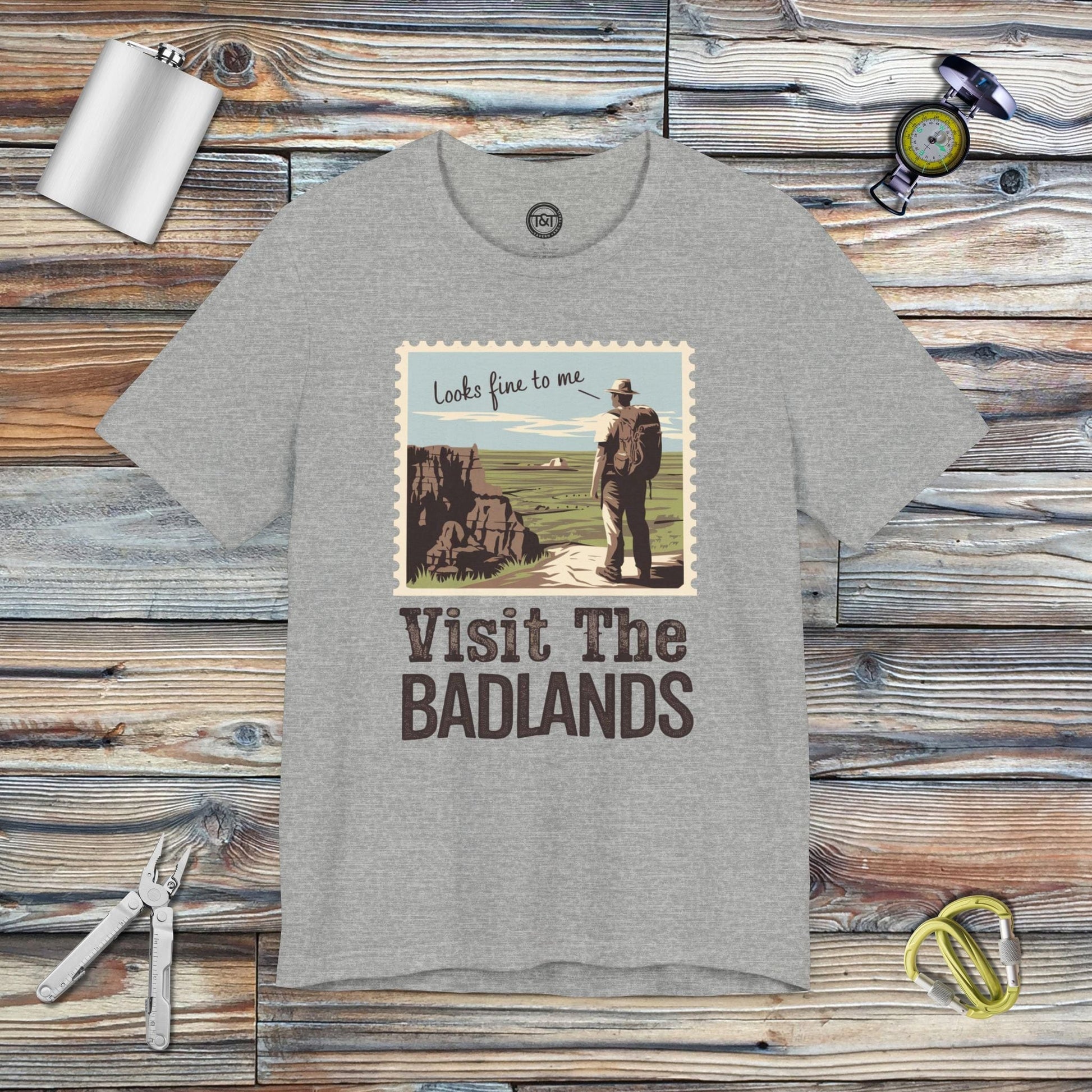 Tavern and Trail T-Shirt Visit the Badlands T-Shirt Athletic Heather / S