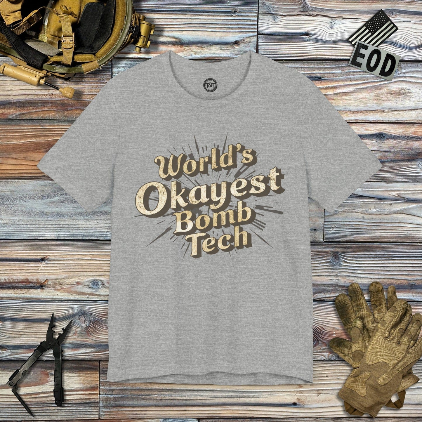 Tavern and Trail T-Shirt World's Okayest Bomb Tech (Gen 1) T-Shirt Athletic Heather / S