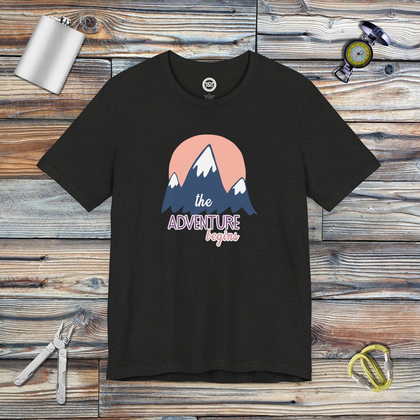 Tavern and Trail T-Shirt Adventure Mountains T-Shirt Black Heather / S