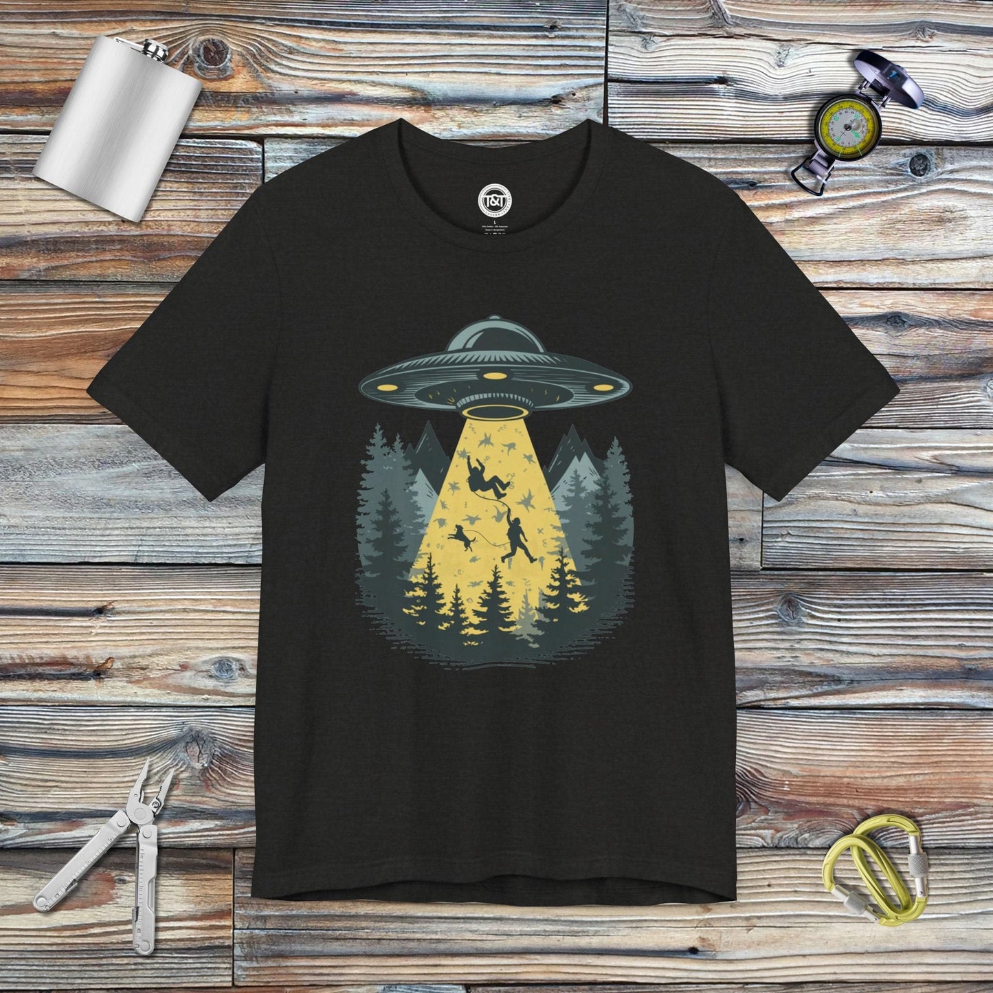 Tavern and Trail T-Shirt Beam Me Up T-Shirt Black Heather / S