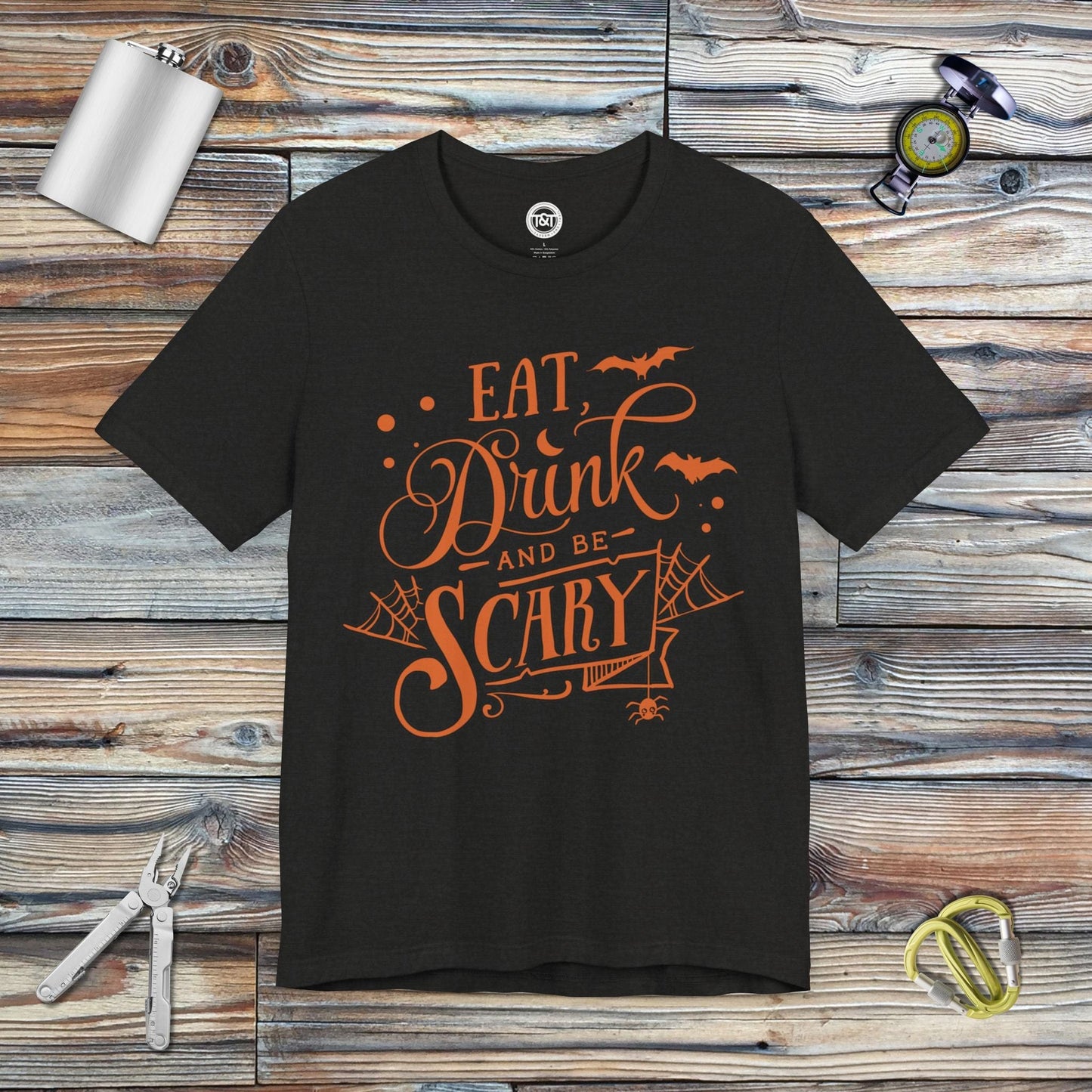 Tavern and Trail T-Shirt Eat, Drink, and be Scary T-Shirt Black Heather / S