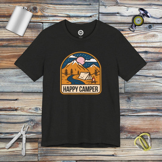 Tavern and Trail T-Shirt Happy Camper T-Shirt Black Heather / S