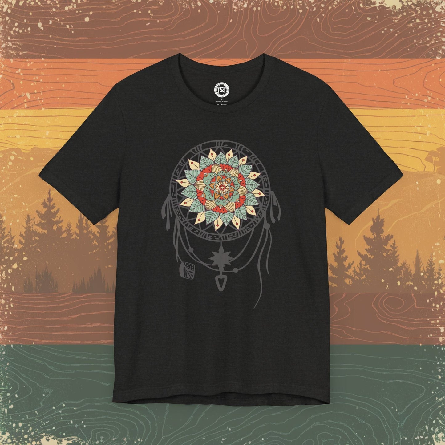 Tavern and Trail T-Shirt Mandala Dream Catcher (Gen 1) T-Shirt Black Heather / S