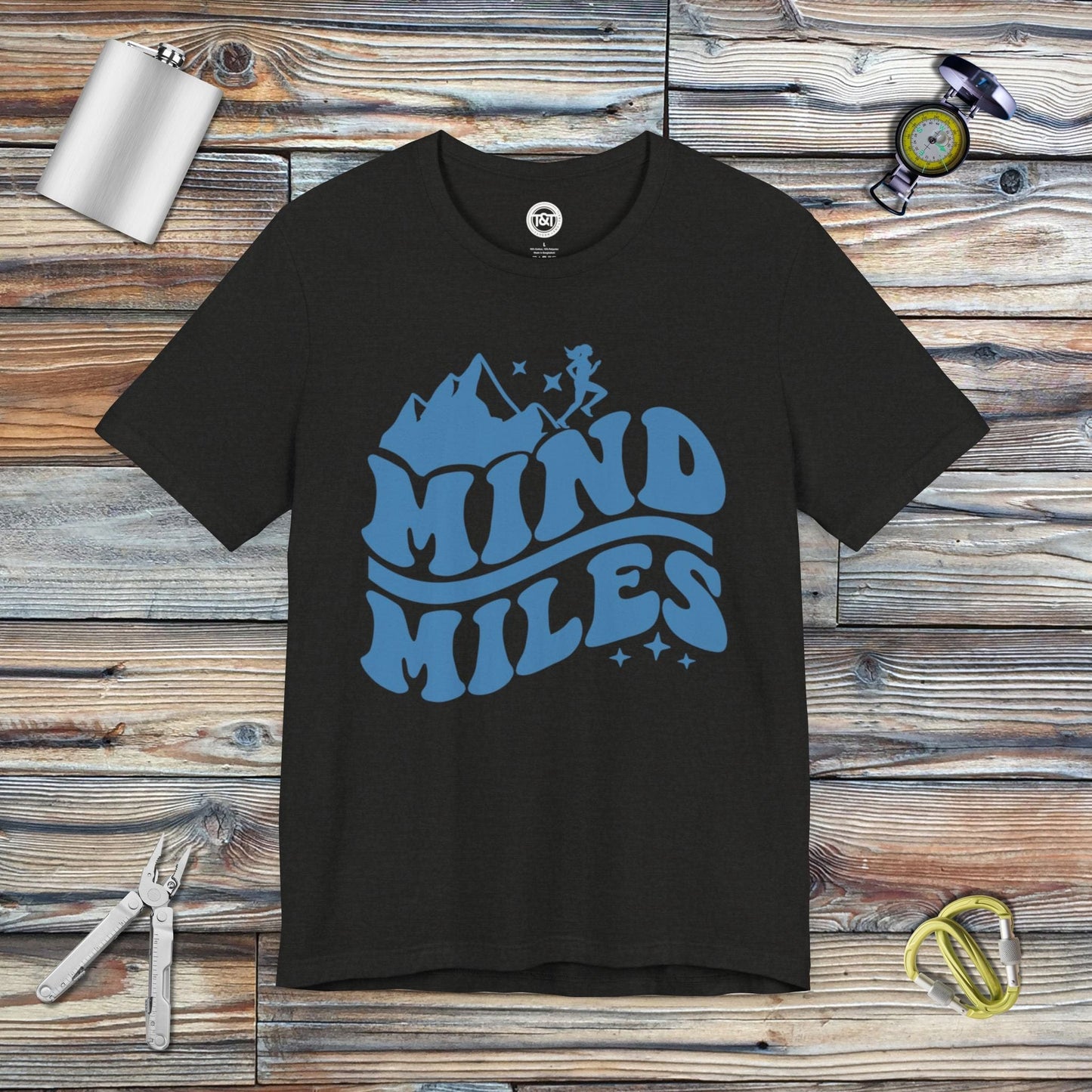 Tavern and Trail T-Shirt Mind Over Miles T-Shirt Black Heather / S