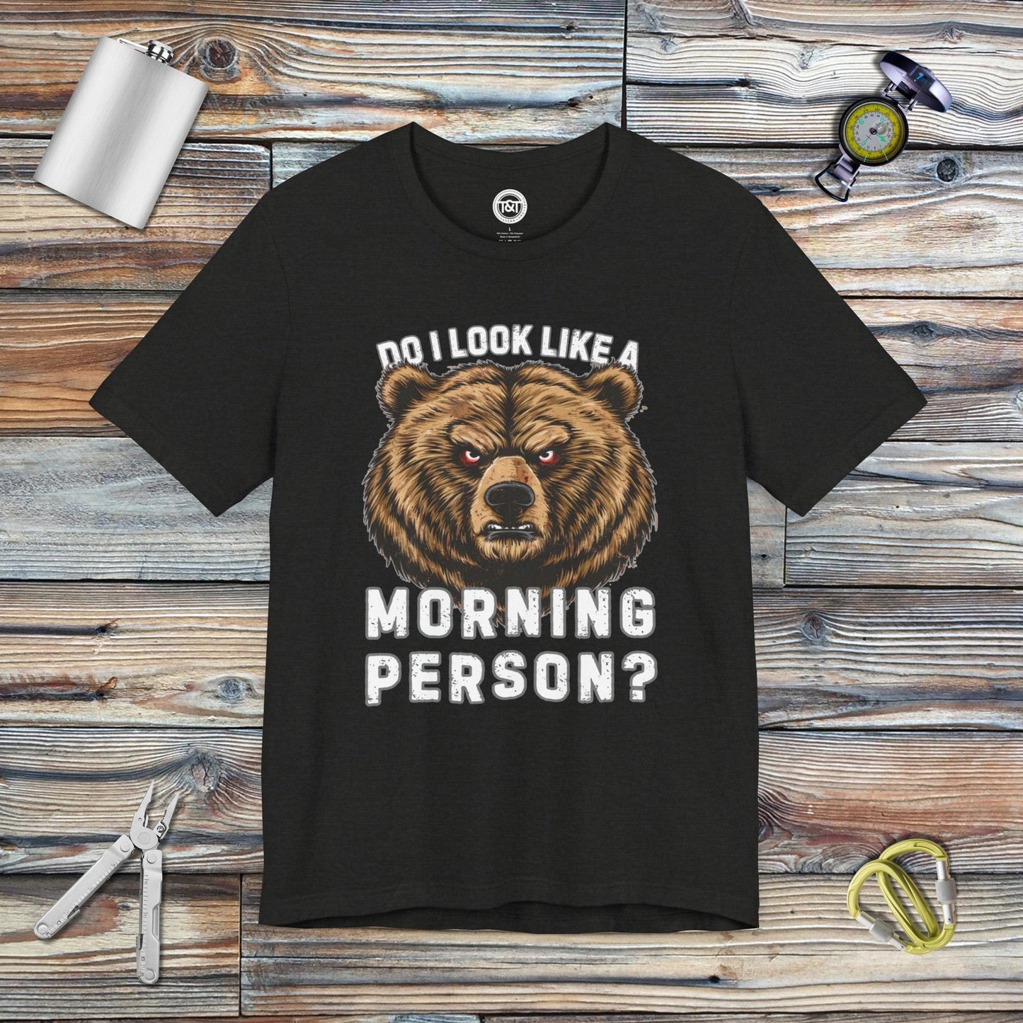 Tavern and Trail T-Shirt Morning Person T-Shirt Black Heather / S