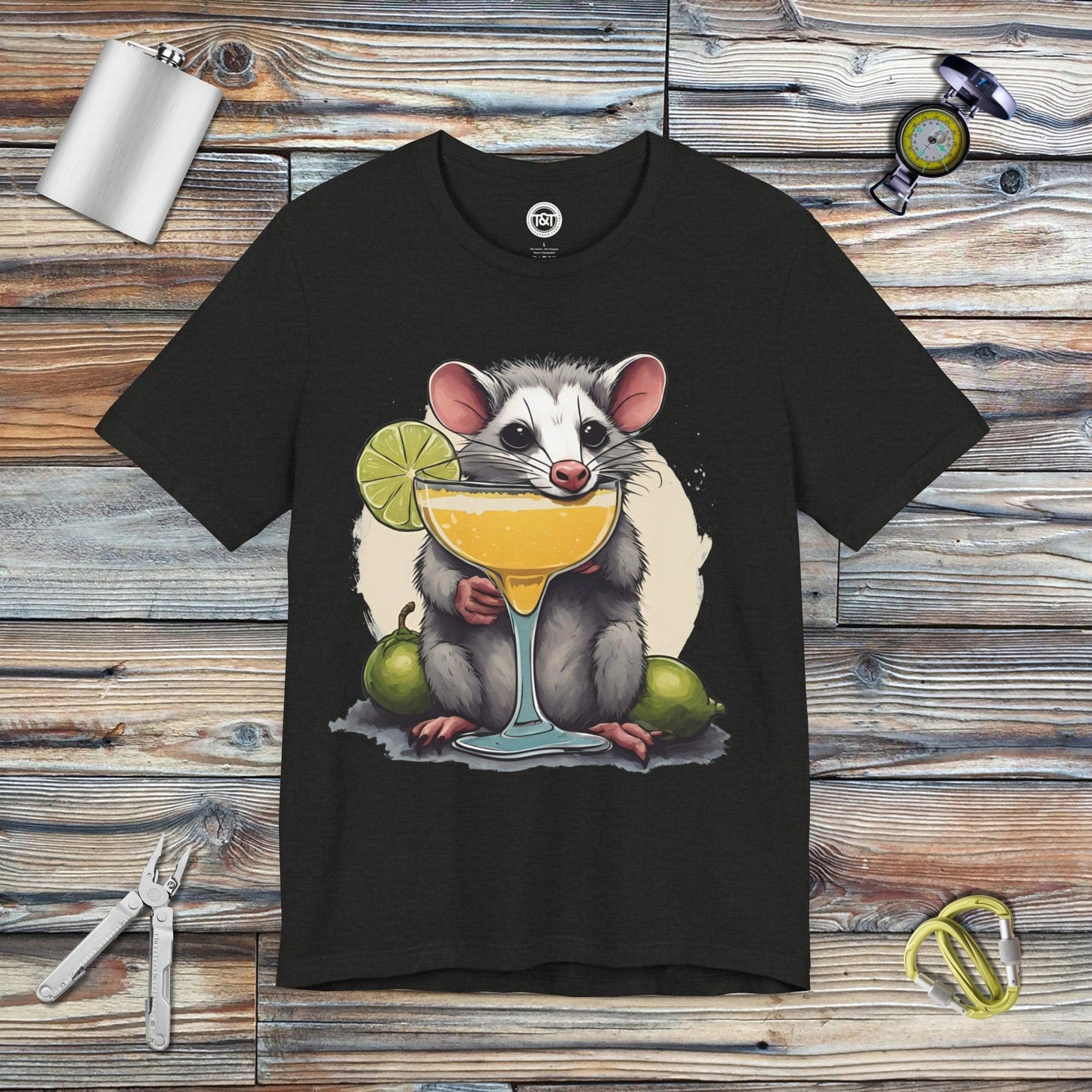 Tavern and Trail T-Shirt Opossum Marg T-Shirt Black Heather / S