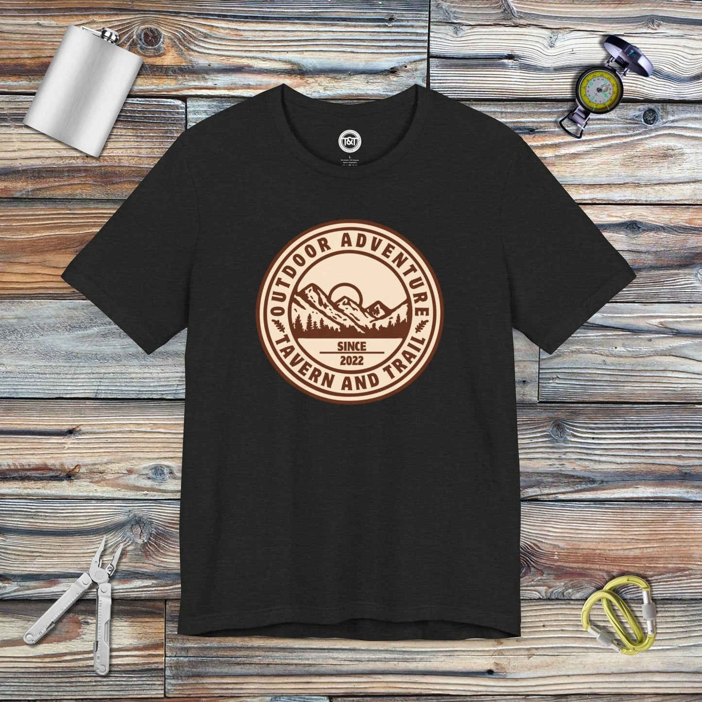 Tavern and Trail T-Shirt Outdoor Adventure Icon T-Shirt Black Heather / S