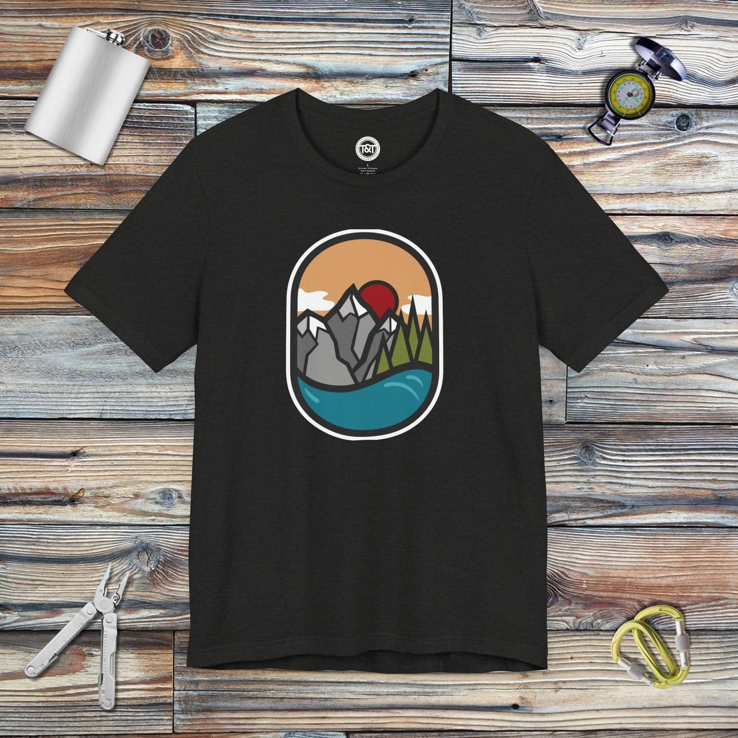 Tavern and Trail T-Shirt Sea-to-Sky Icon T-Shirt Black Heather / S