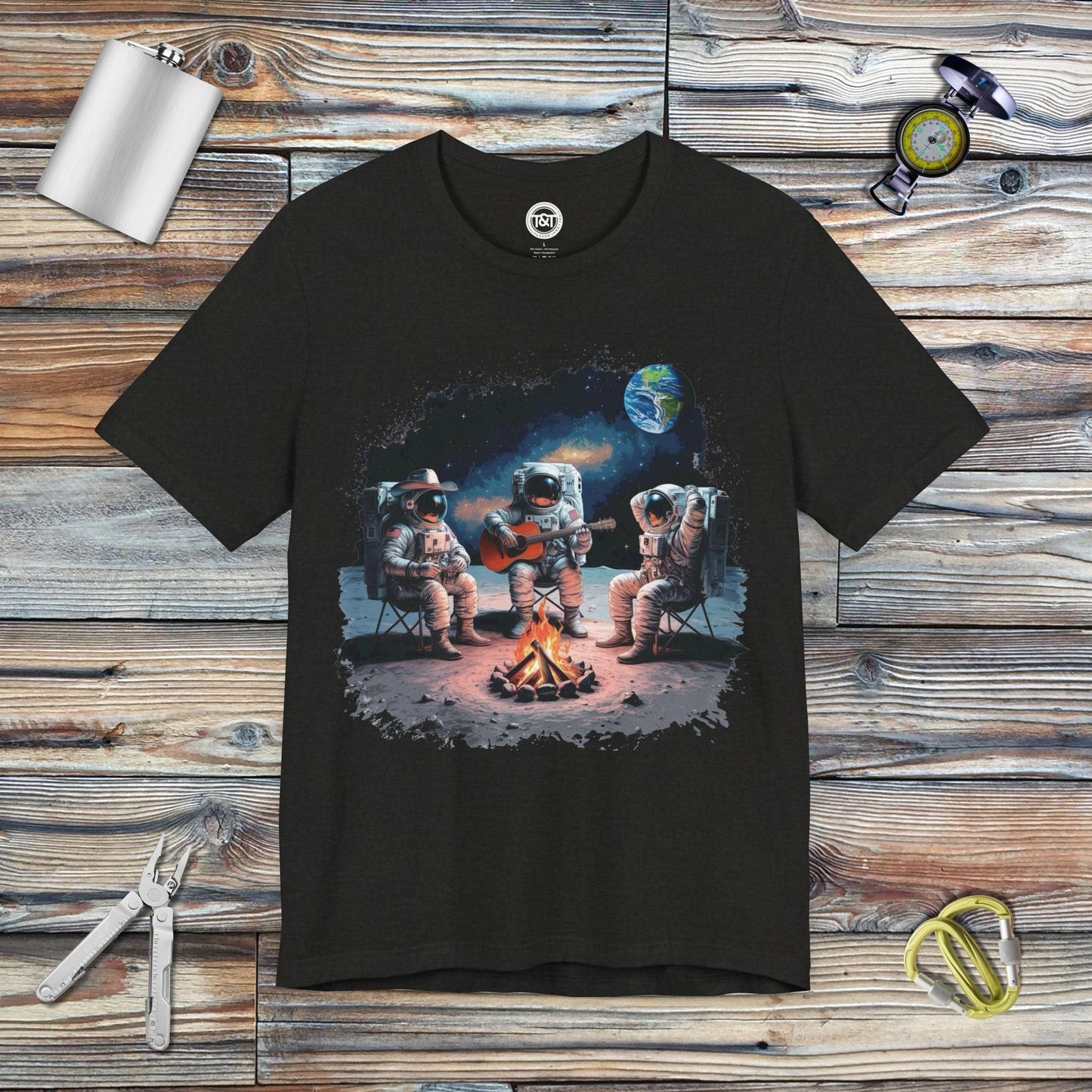 Tavern and Trail T-Shirt Space Campers T-Shirt Black Heather / S