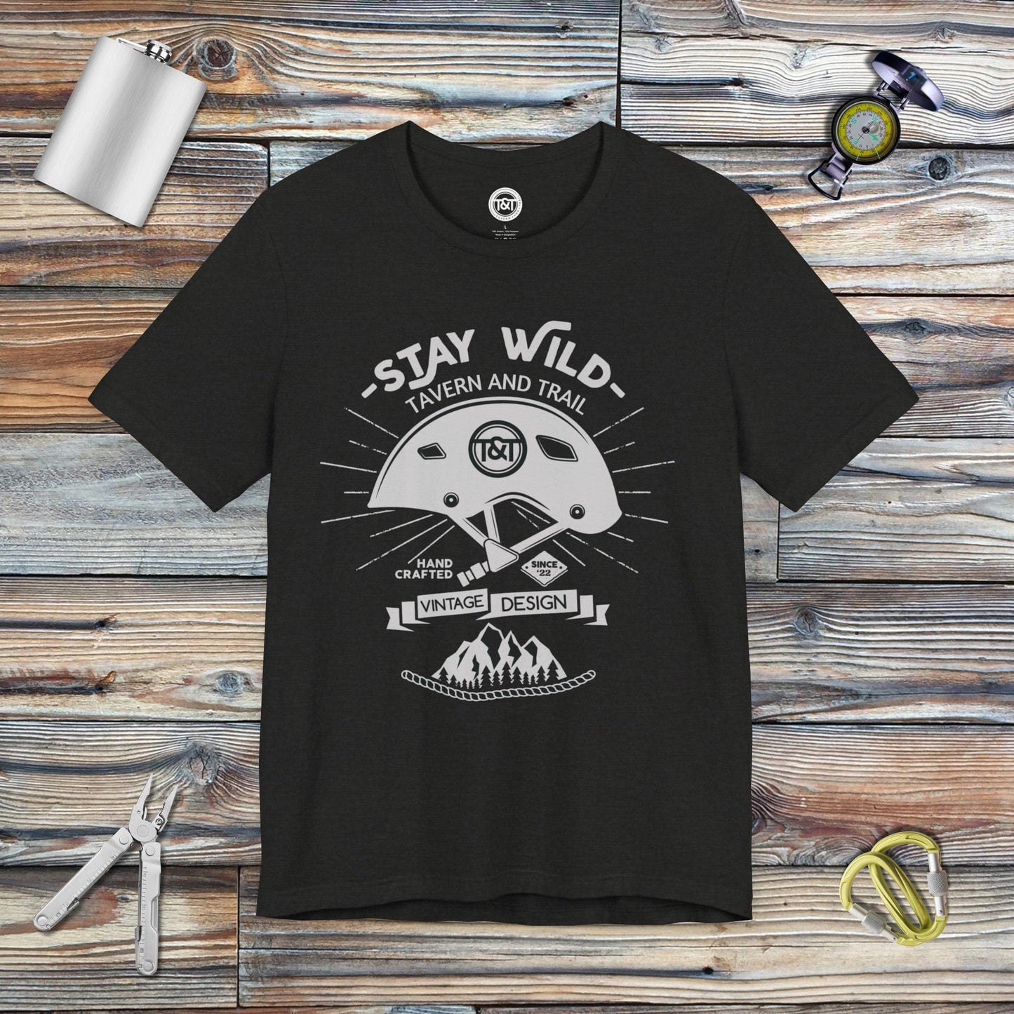 Tavern and Trail T-Shirt Stay Wild T-Shirt Black Heather / S