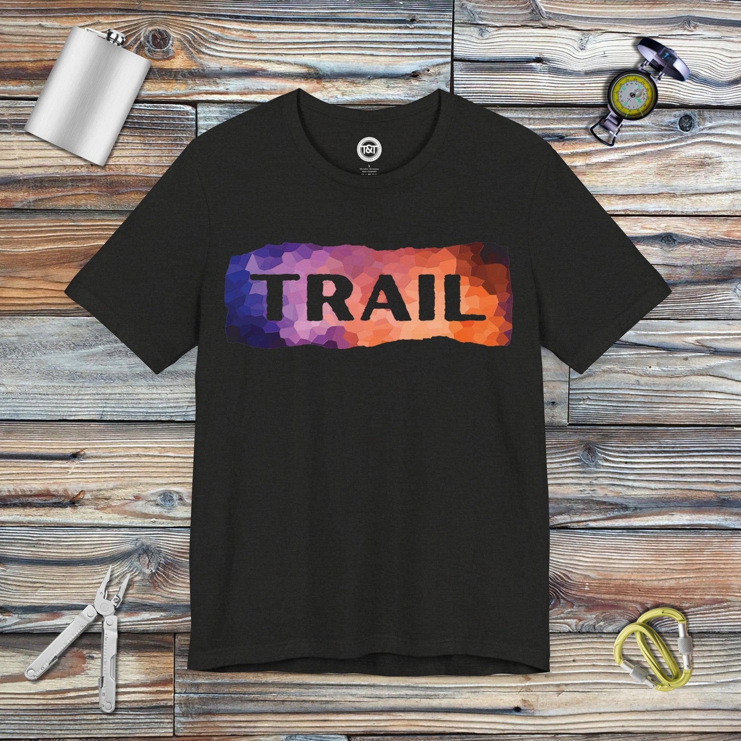 Tavern and Trail T-Shirt Trail (Geometric) T-Shirt Black Heather / S