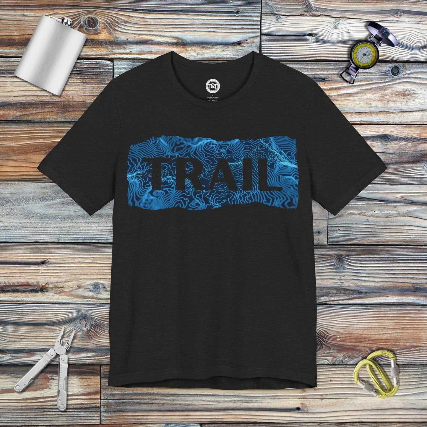 Tavern and Trail T-Shirt Trail (Topographic - Gen 1) T-Shirt Black Heather / S