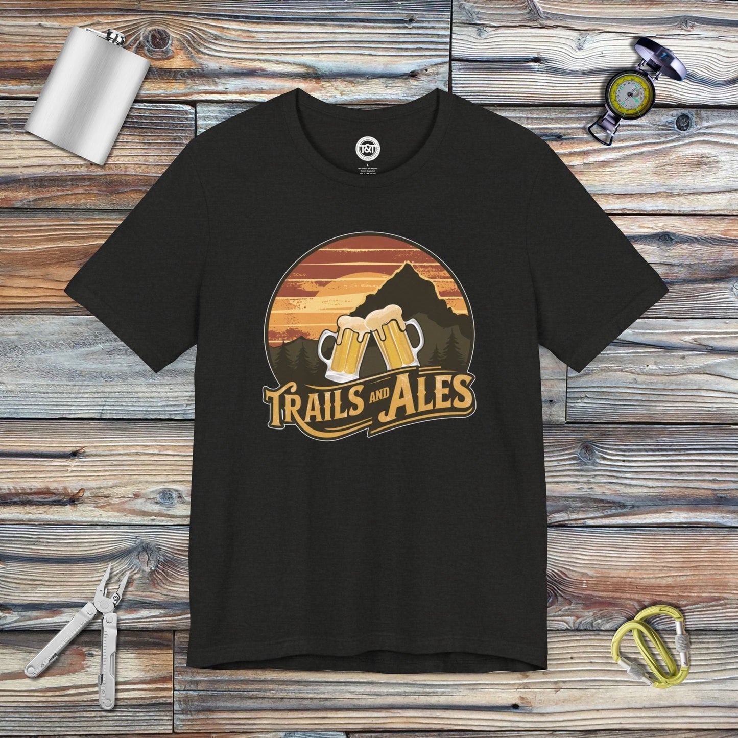 Tavern and Trail T-Shirt Trails and Ales T-Shirt Black Heather / S