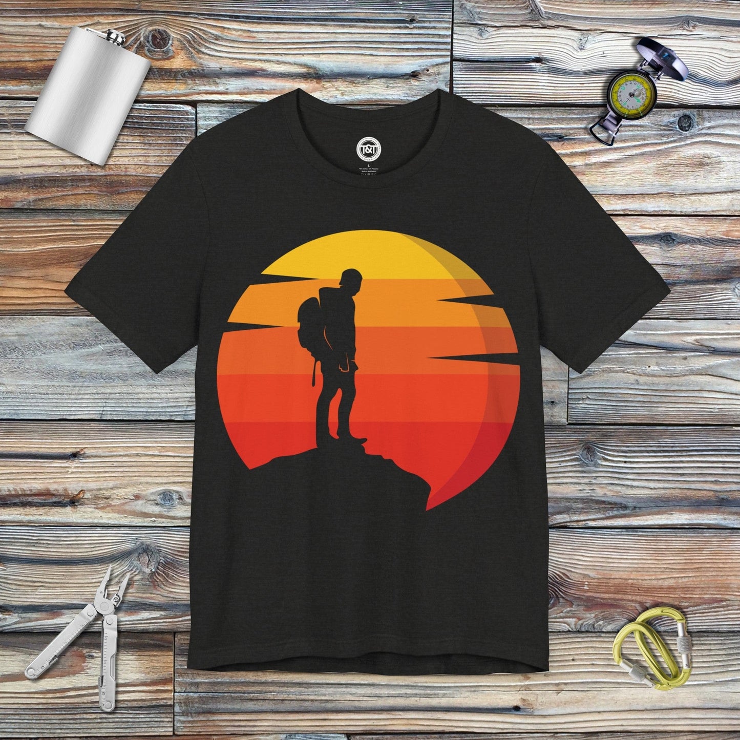 Tavern and Trail T-Shirt Vintage Hiker T-Shirt Black Heather / S