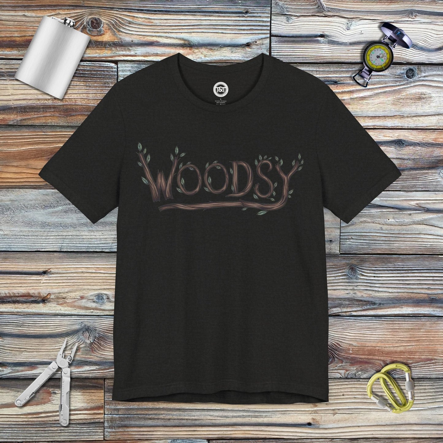 Tavern and Trail T-Shirt Woodsy T-Shirt Black Heather / S