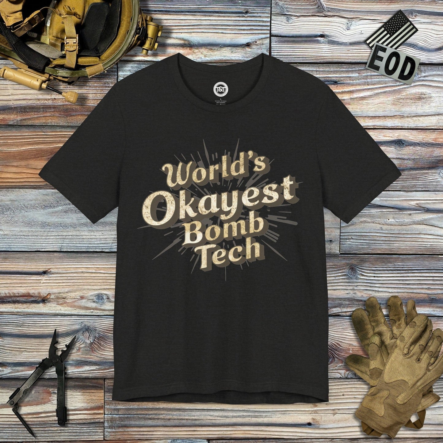 Tavern and Trail T-Shirt World's Okayest Bomb Tech (Gen 1) T-Shirt Black Heather / S