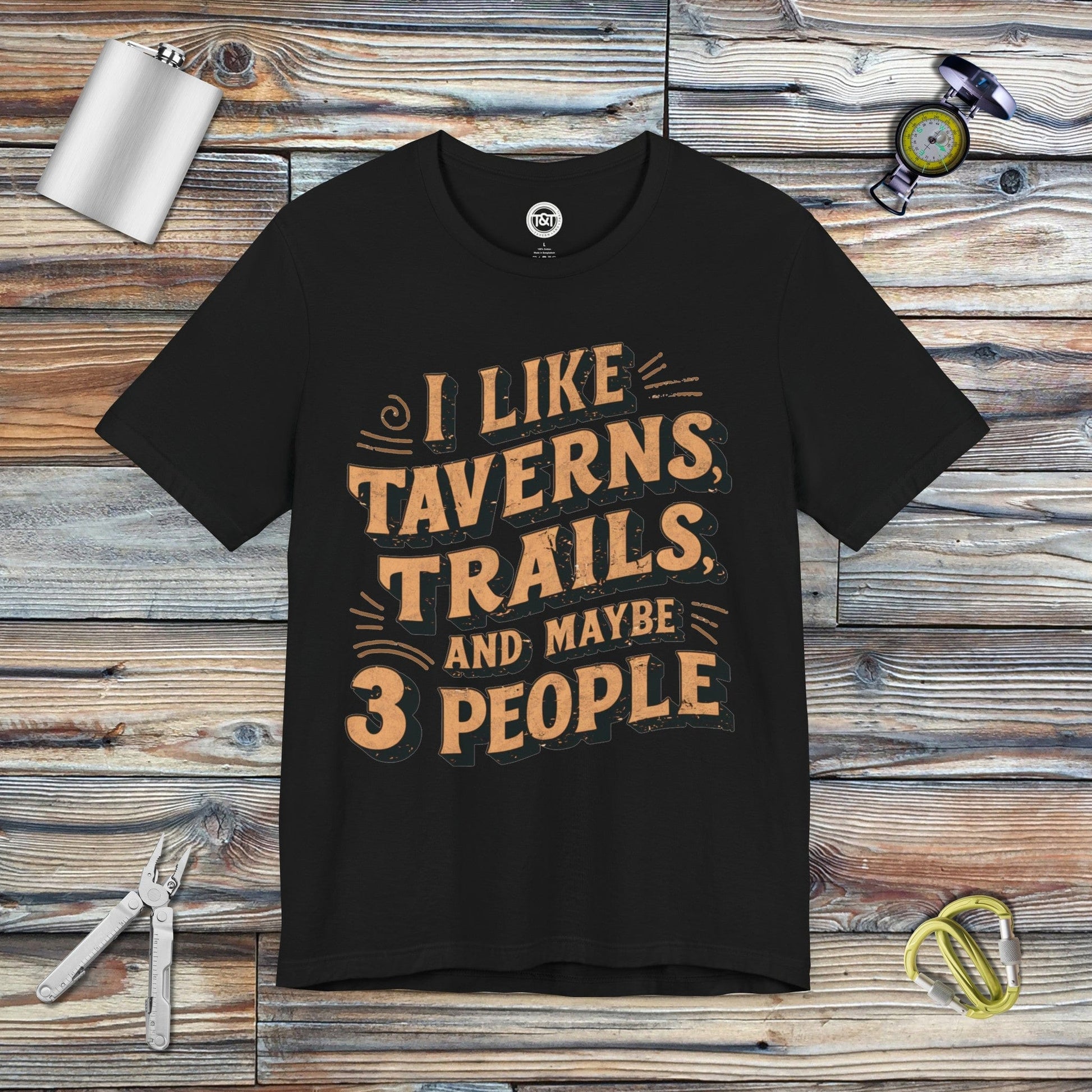 Tavern and Trail T-Shirt 3 People T-Shirt Black / S