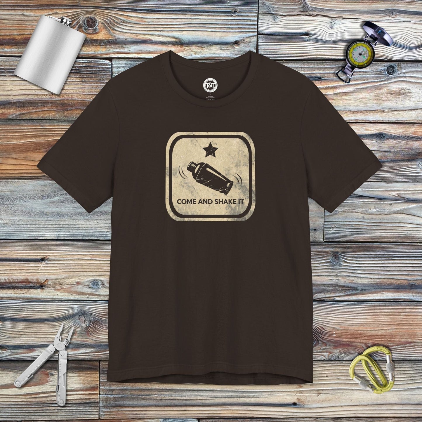 Tavern and Trail T-Shirt Come and Shake It (Gen 2 - Dark) T-Shirt Brown / S