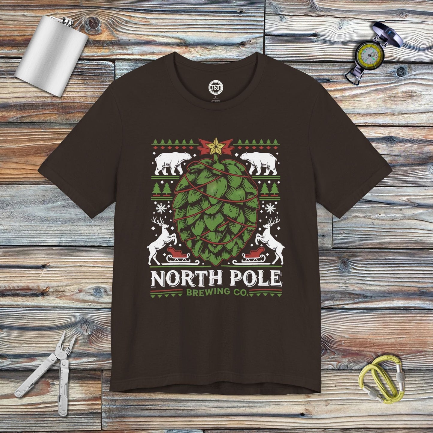 Tavern and Trail T-Shirt North Pole Brewing T-Shirt Brown / S