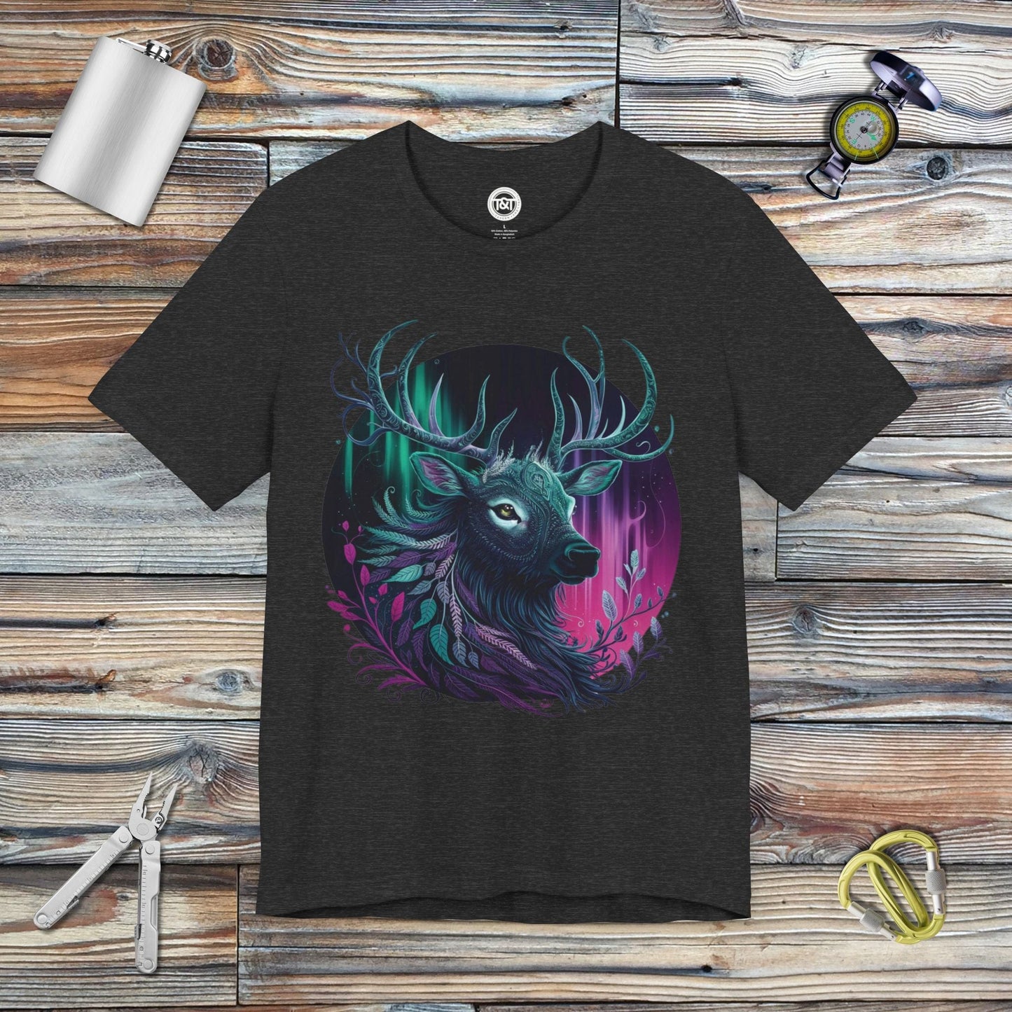 Tavern and Trail T-Shirt Mystic Elk T-Shirt Dark Grey Heather / S