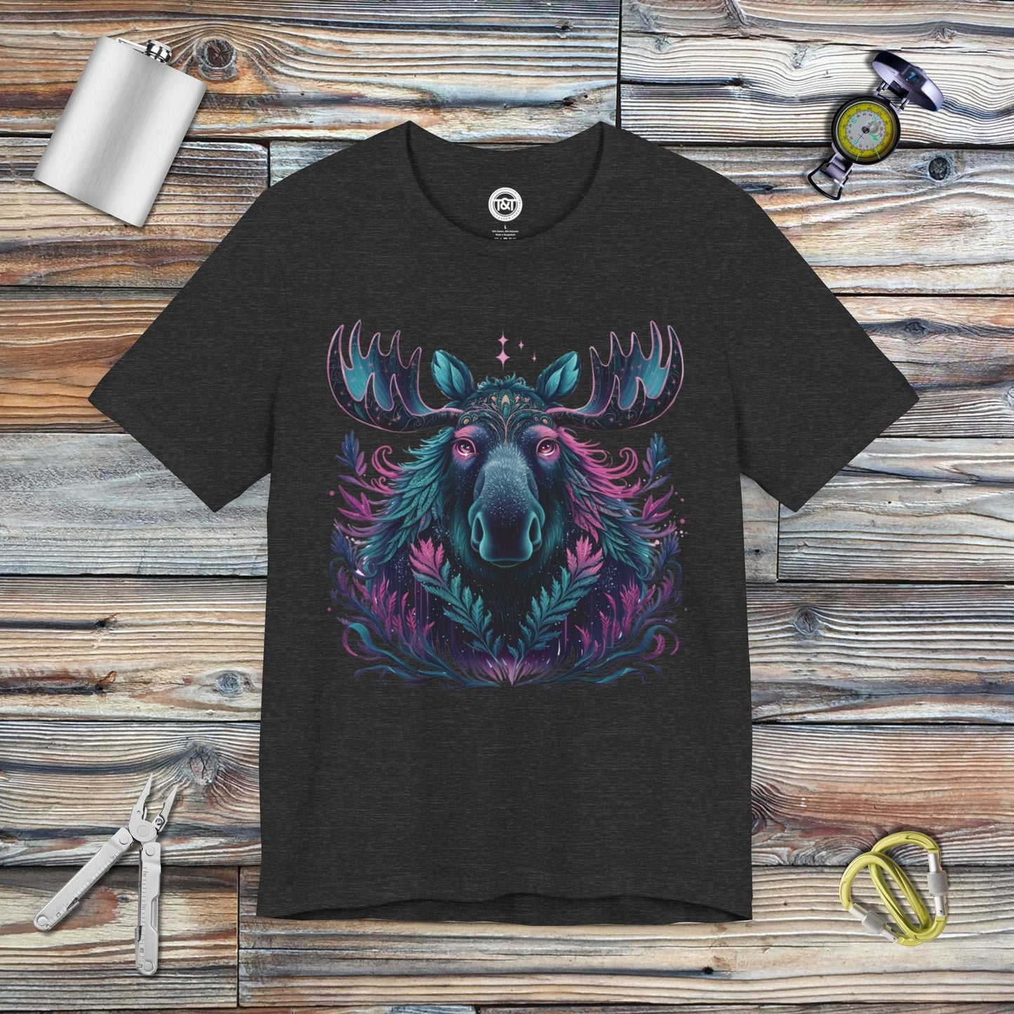 Tavern and Trail T-Shirt Mystic Moose T-Shirt Dark Grey Heather / S