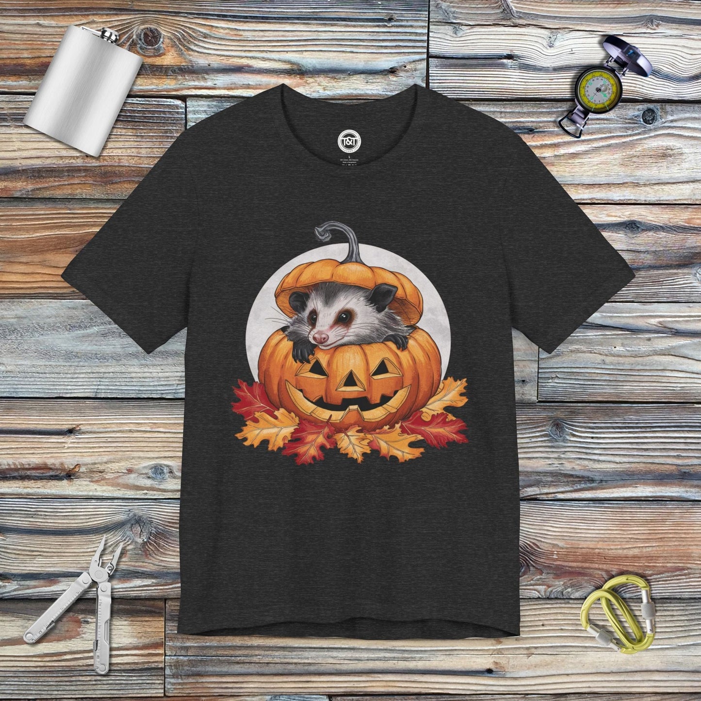 Tavern and Trail T-Shirt Pumpkin Possum T-Shirt Dark Grey Heather / S