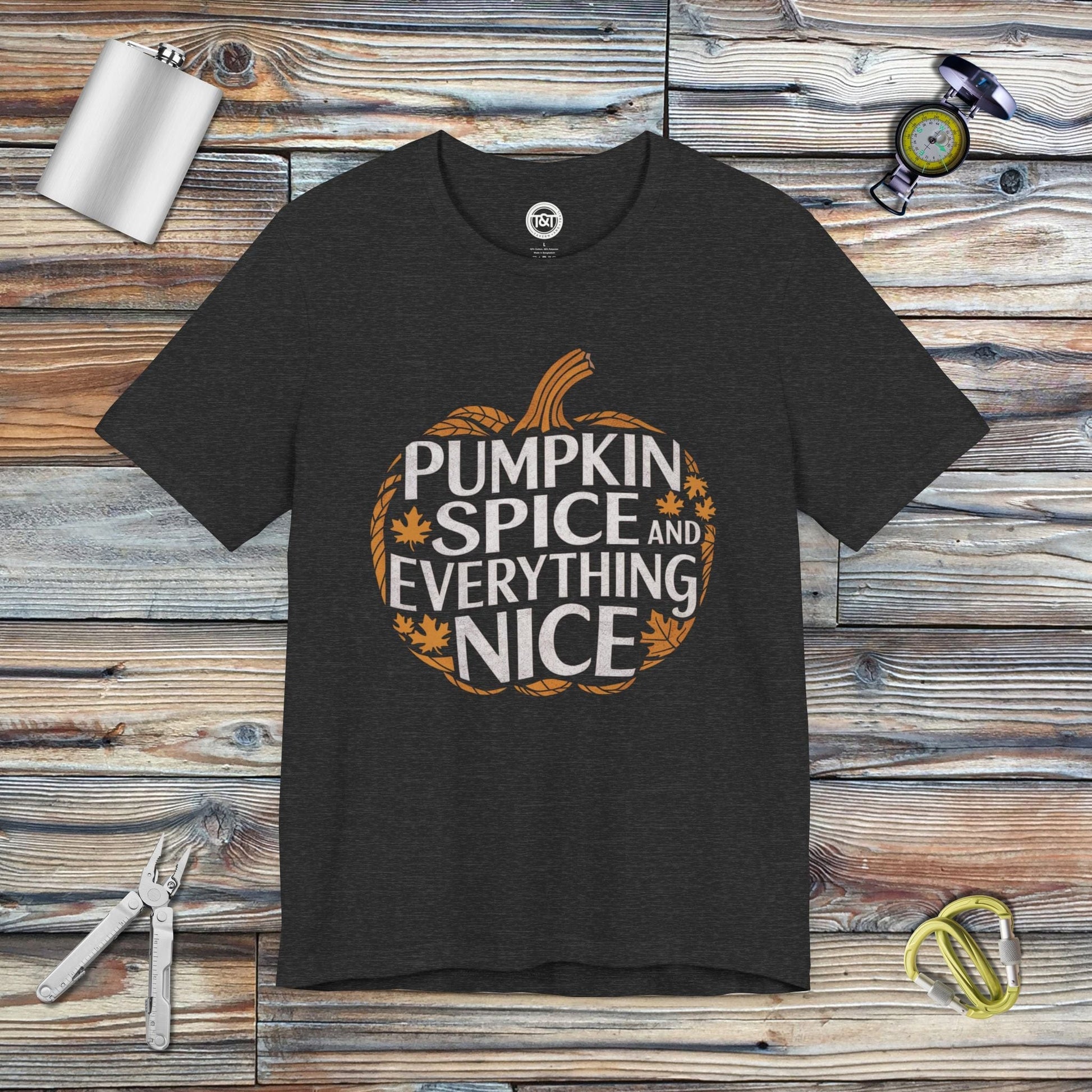 Tavern and Trail T-Shirt Pumpkin Spice T-Shirt Dark Grey Heather / S