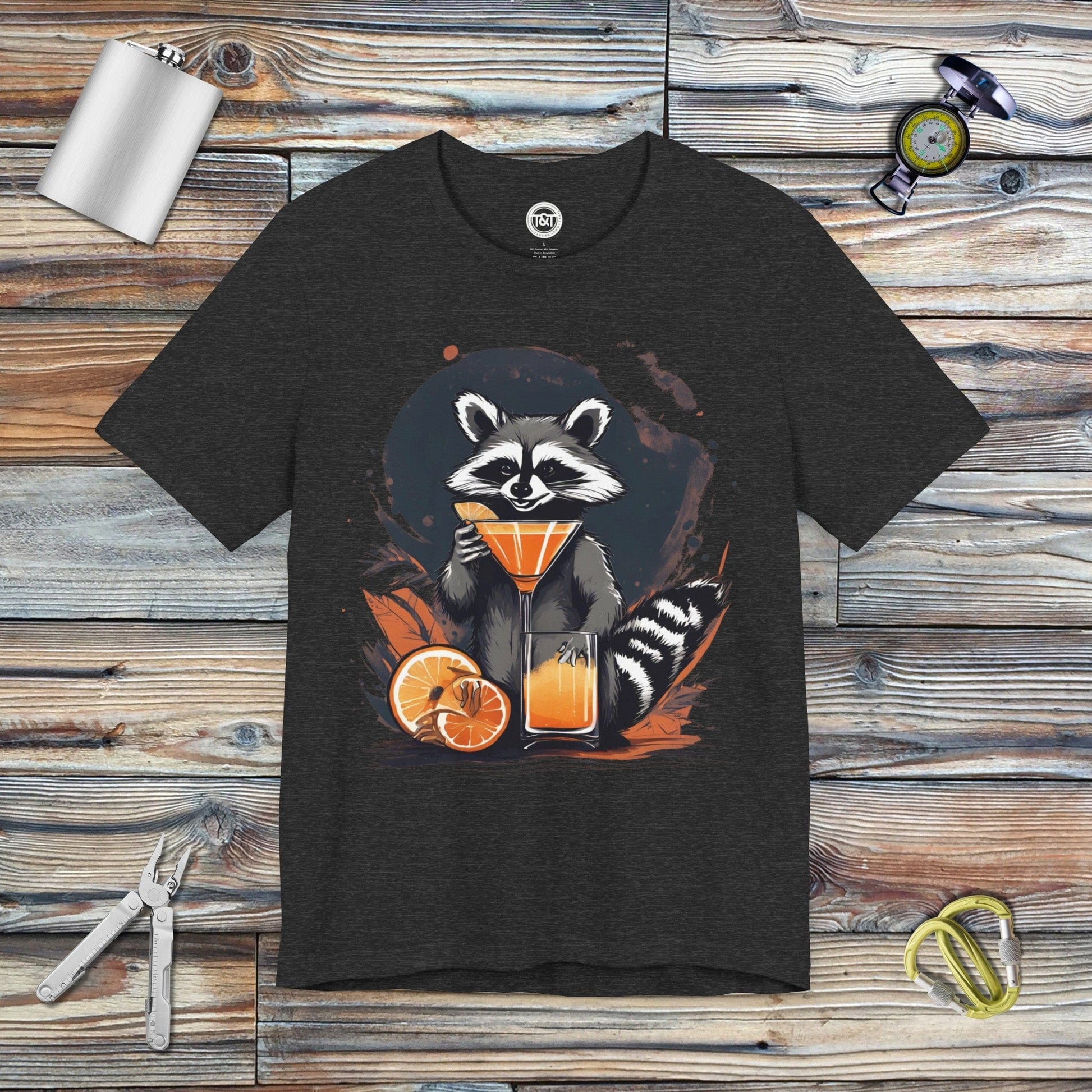 Tavern and Trail T-Shirt Racoon Cosmo T-Shirt Dark Grey Heather / S