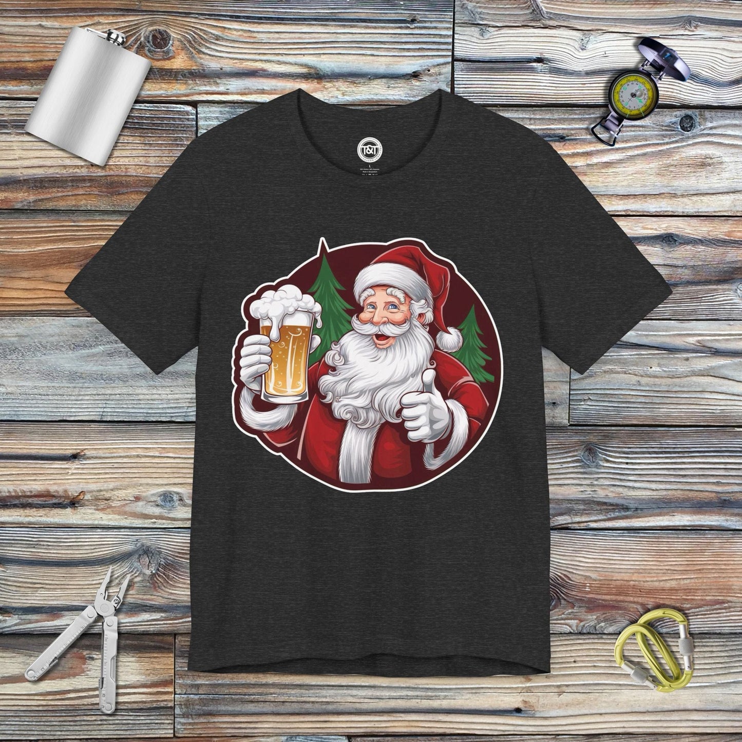 Tavern and Trail T-Shirt Santa Brews T-Shirt Dark Grey Heather / S