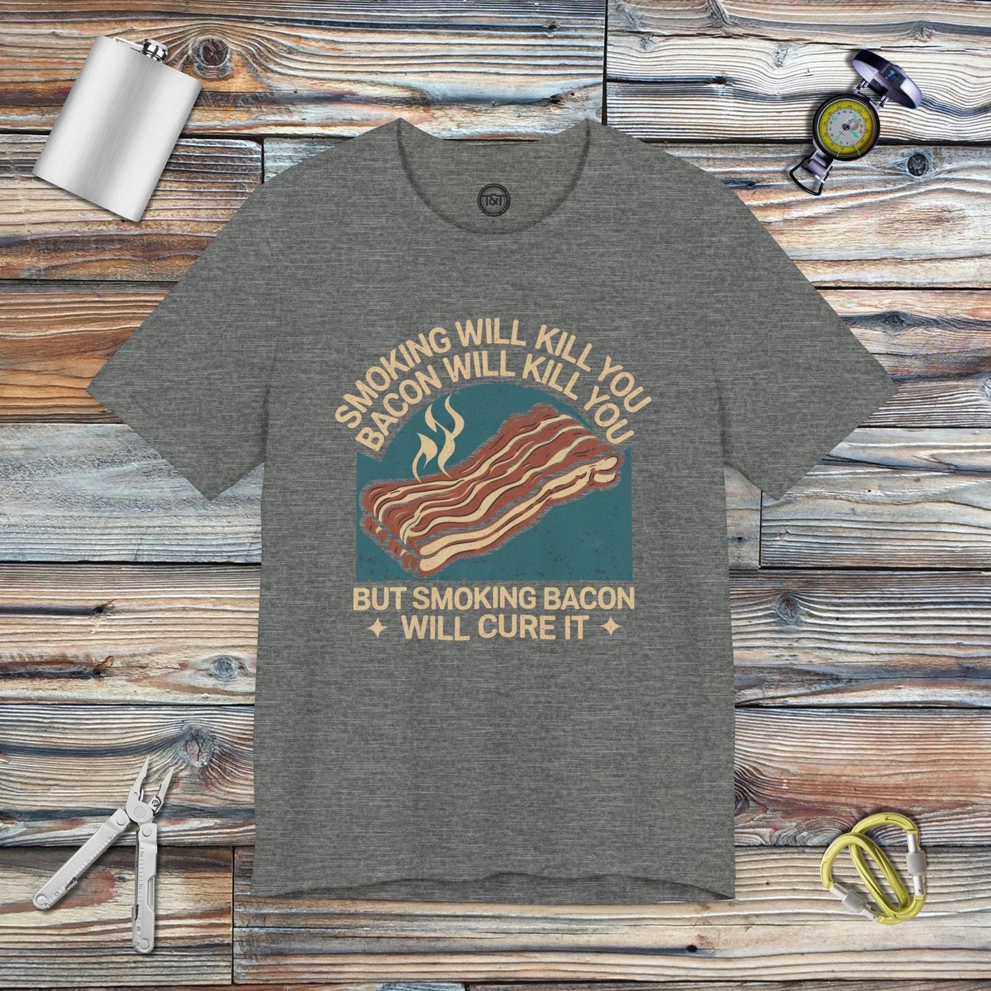 Tavern and Trail T-Shirt Cured Bacon T-Shirt Deep Heather / S